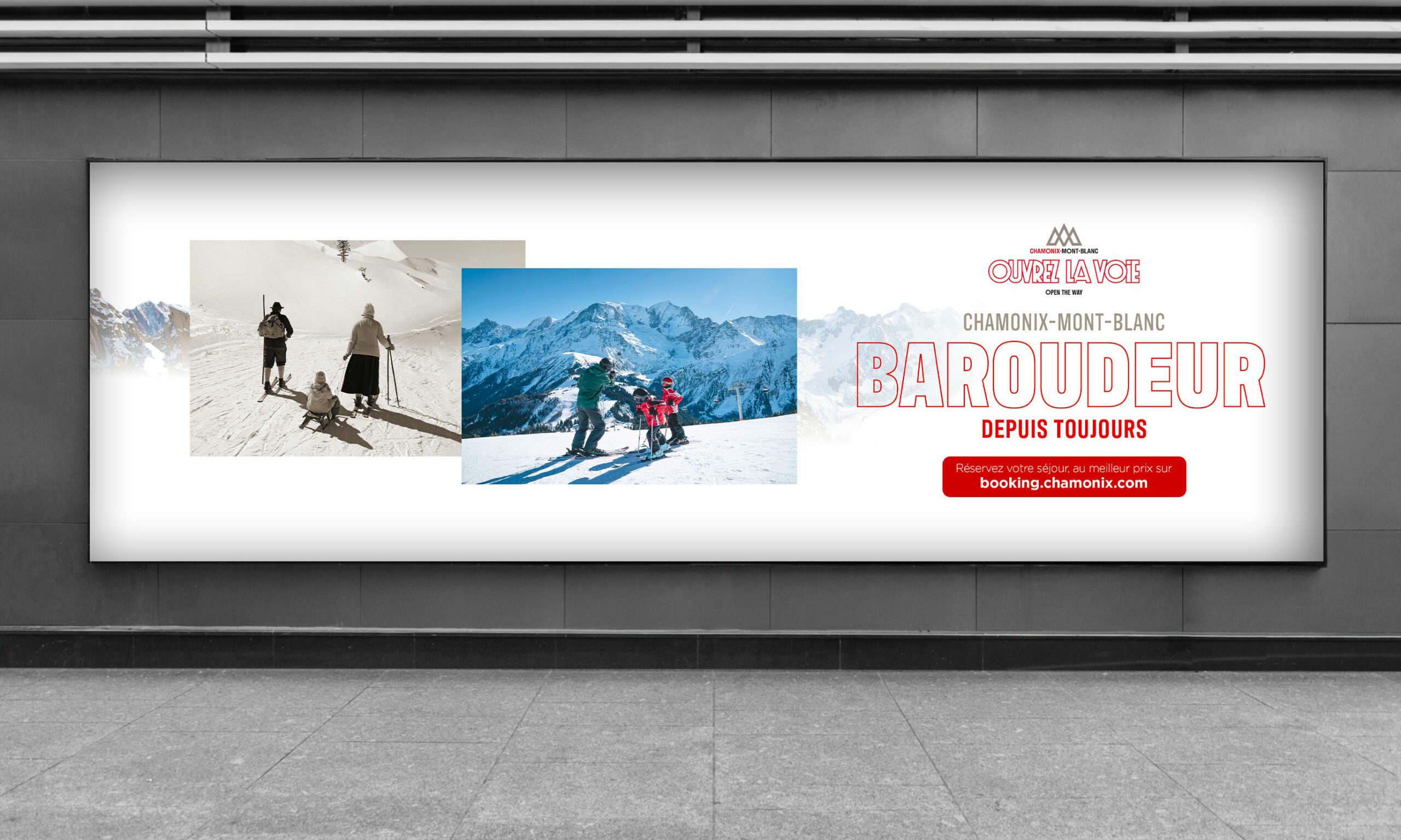 Affiche métro avant après Chamonix Mont Blanc