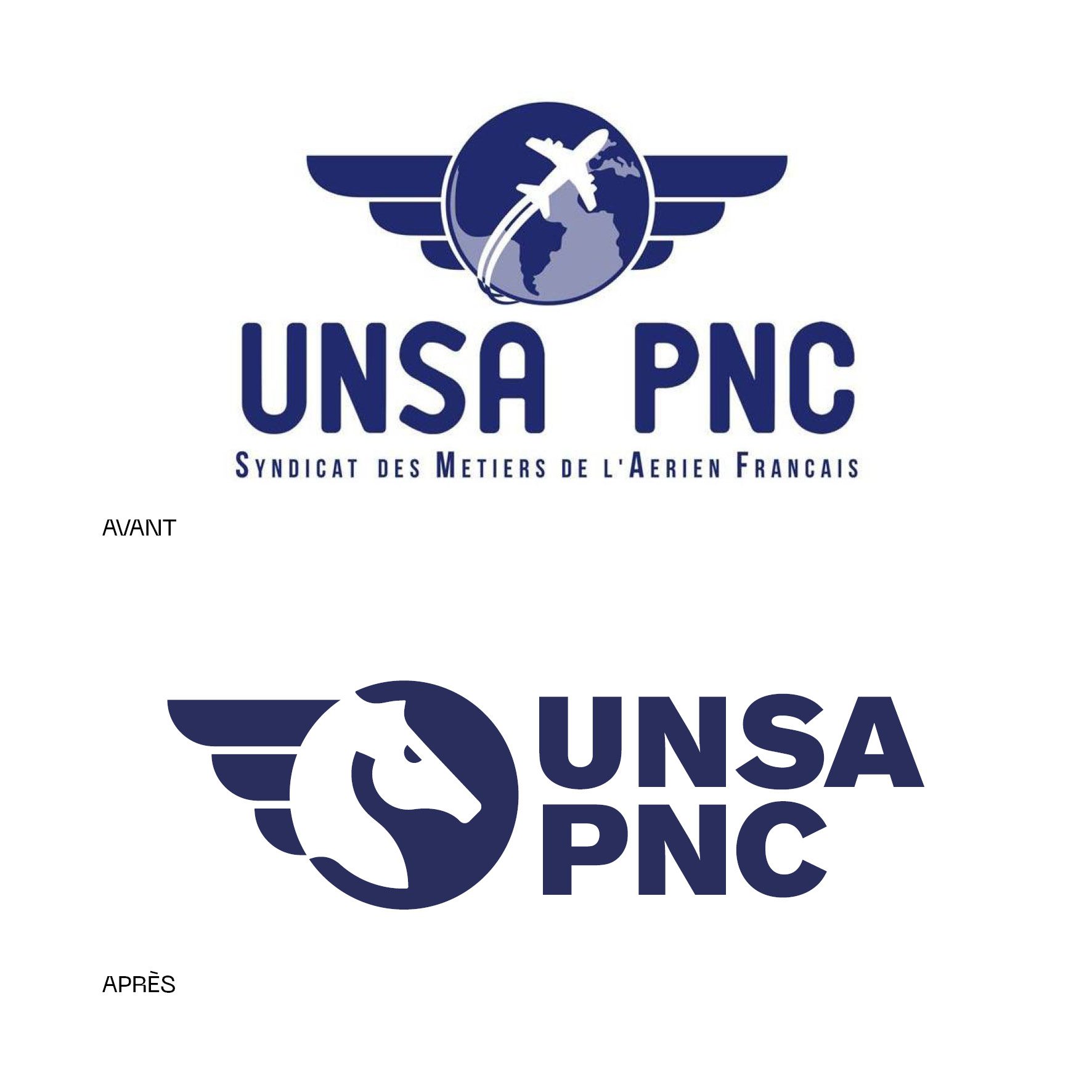 Ancien et nouveau logo "UNSA PNC".